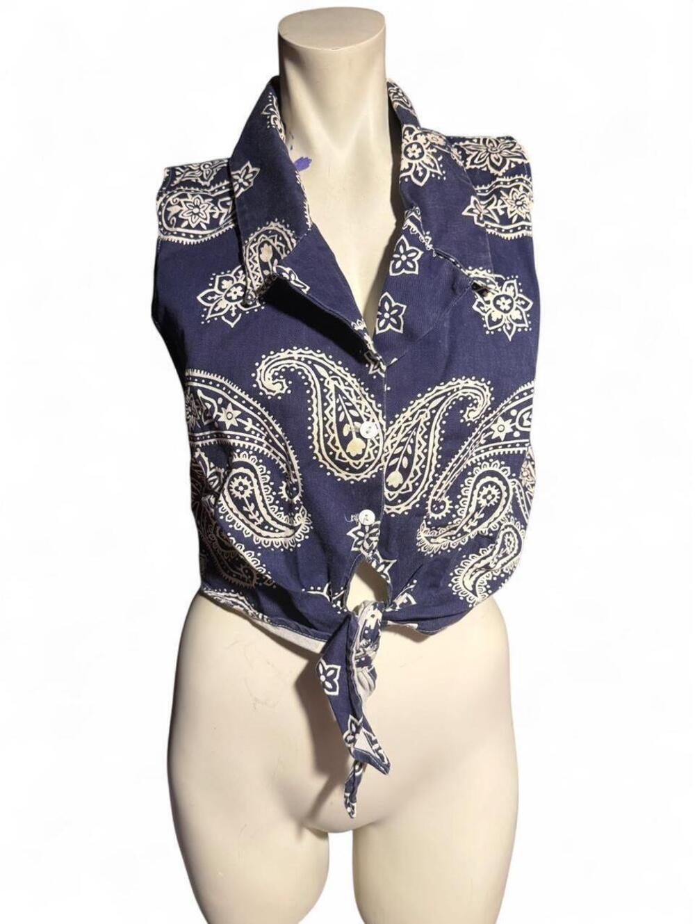 Boot Barn Women's Navy and White Shirt